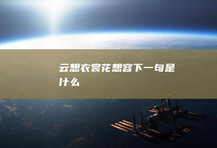 云想衣裳花想容下一句是什么