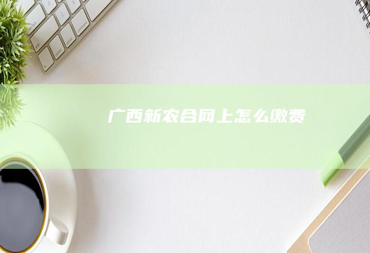 广西新农合网上怎么缴费