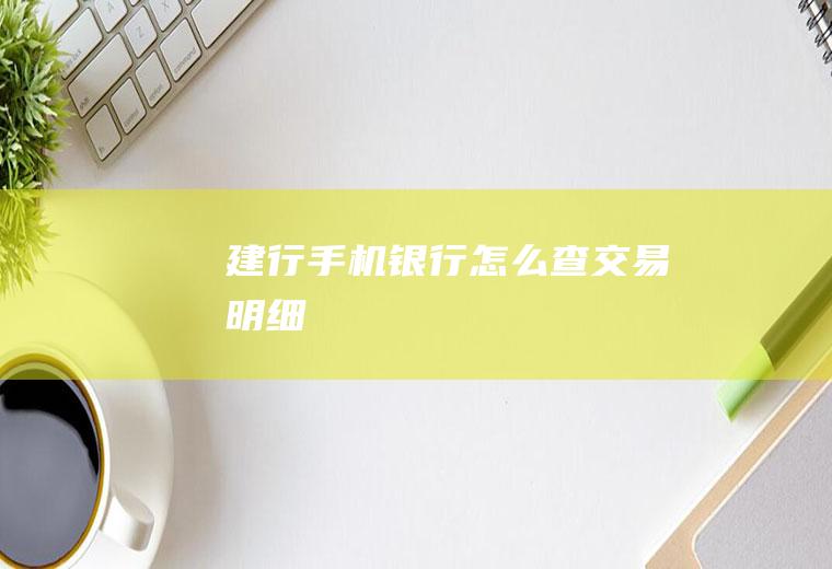 建行手机银行怎么查交易明细