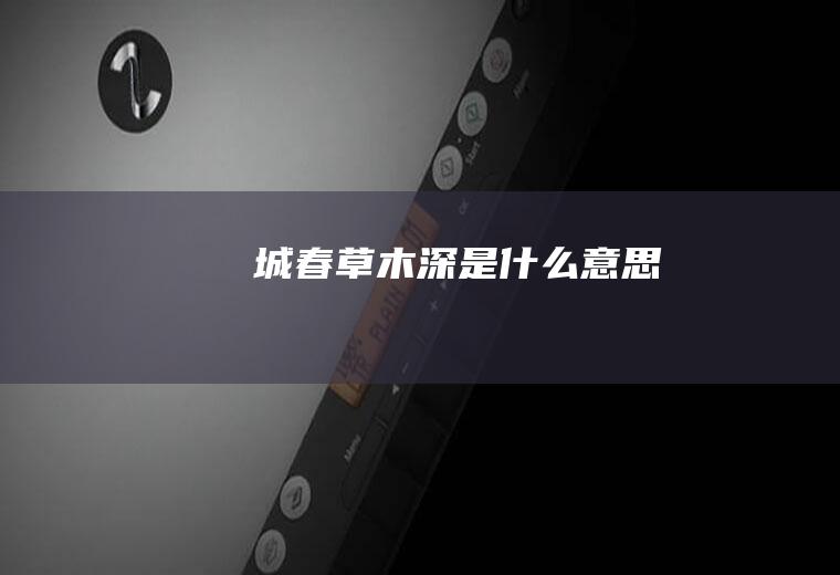 城春草木深是什么意思