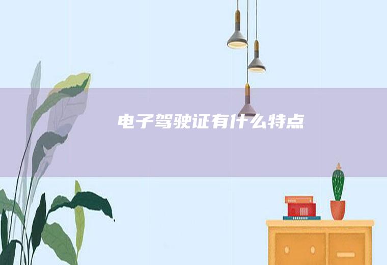 电子驾驶证有什么特点