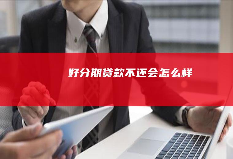 好分期贷款不还会怎么样