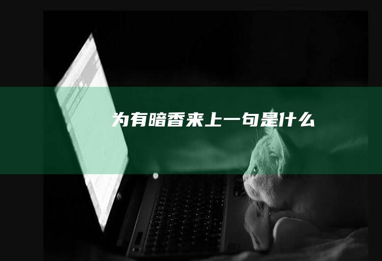 为有暗香来上一句是