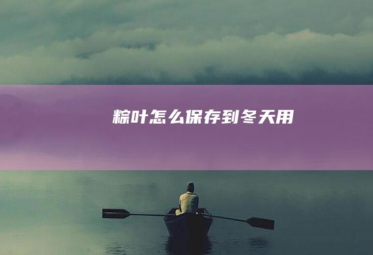 粽叶怎么保存到冬天用