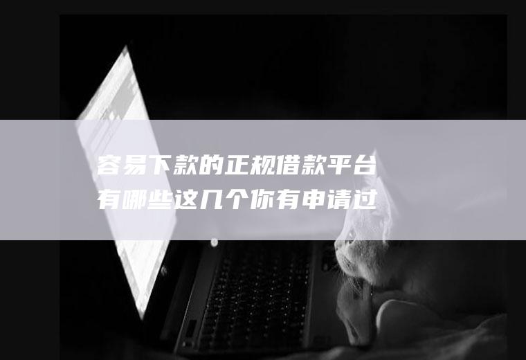 容易下款的正规借款平台有哪些这几个你有申请过吗？
