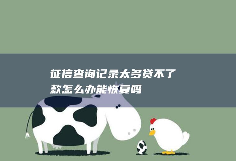 征信查询记录太多贷不了款怎么办能恢复吗