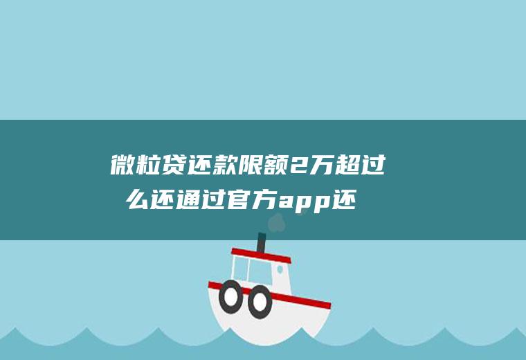 微粒贷还款限额2万超过怎么还通过官方app还款