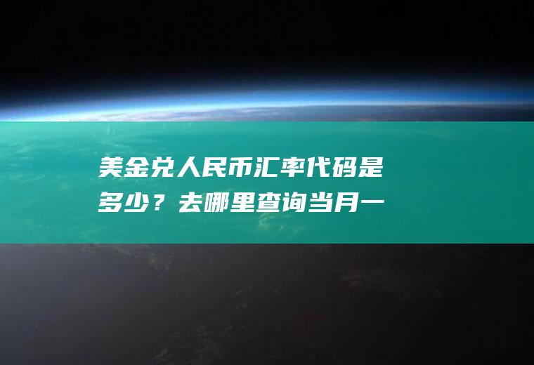 美金兑人民币汇率代码是多少？去哪里查询当月一号的美元兑人民币的汇率？