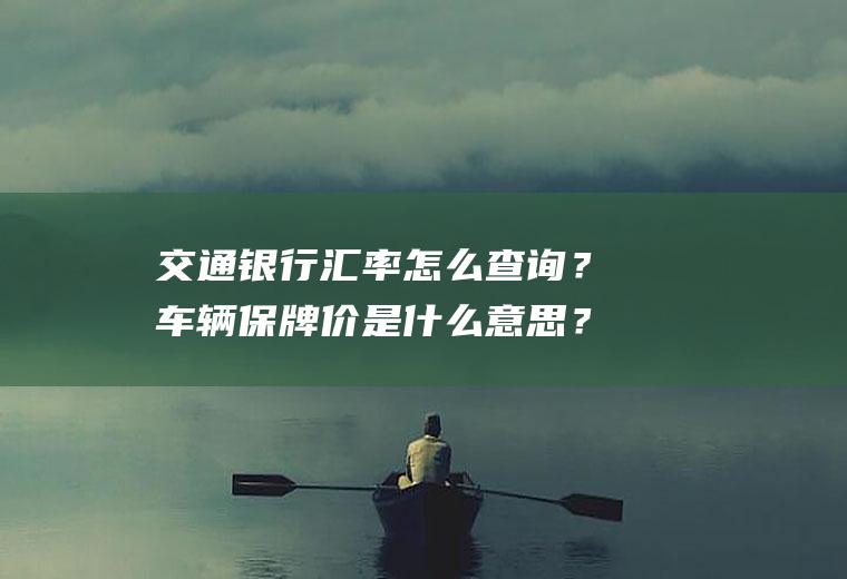 交通银行汇率怎么查询?车辆保牌价是什么意思?