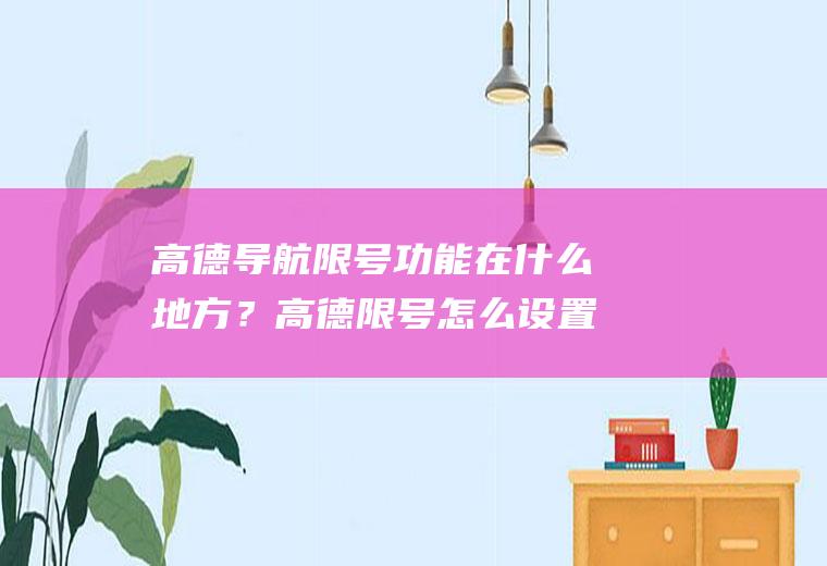 高德导航限号功能在什么地方？高德限号怎么设置？