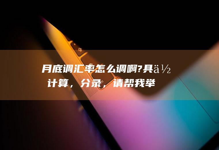 月底调汇率怎么调啊?具体计算，分录，请帮我举例说明，谢谢？月末汇率
