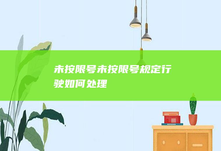 未按限号未按限号规定行驶如何处理