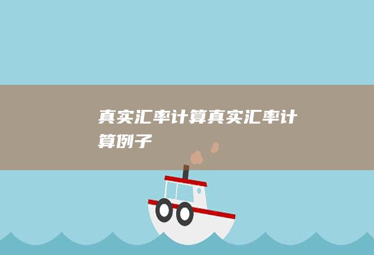 真实汇率计算真实汇率计算例子