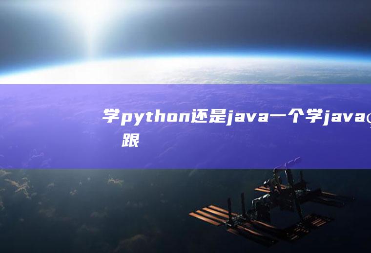 学python还是java一个学java的跟python哪个好