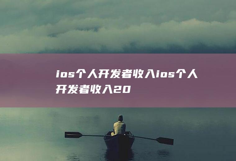ios个人开发者收入ios个人开发者收入2010
