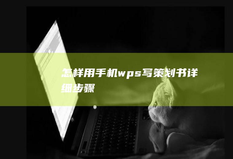怎样用手机wps写策划书详细步骤