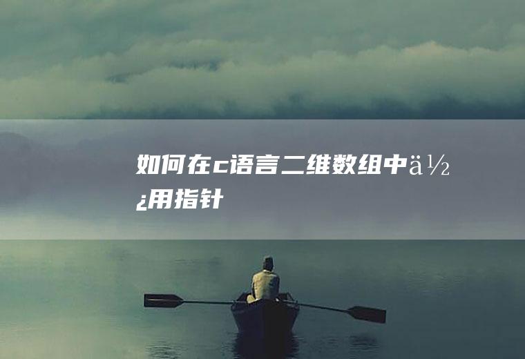 如何在c语言二维数组中使用指针