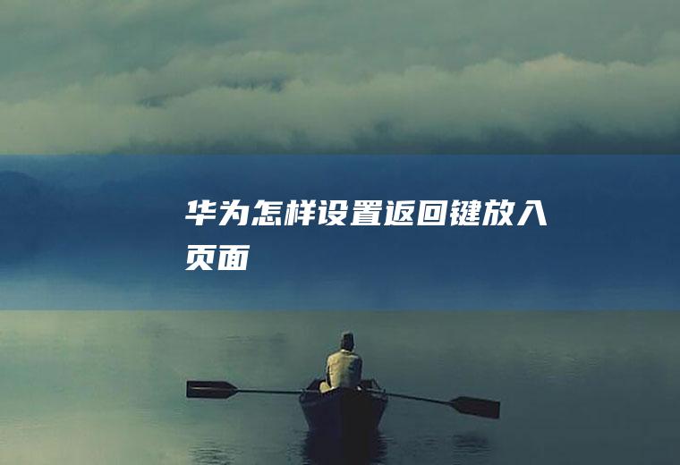 华为怎样设置返回键放入页面