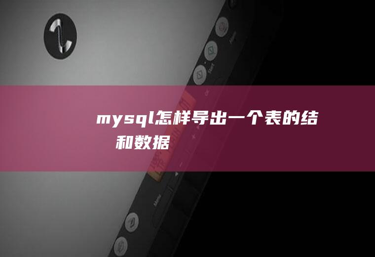 怎样导出一个表的和