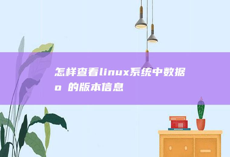 怎样查看linux系统中数据库的版本信息