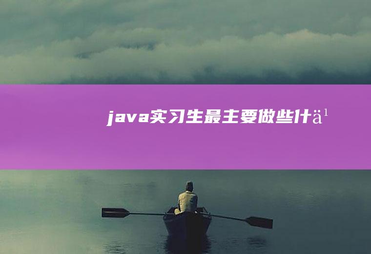 java实习生最主要做些什么