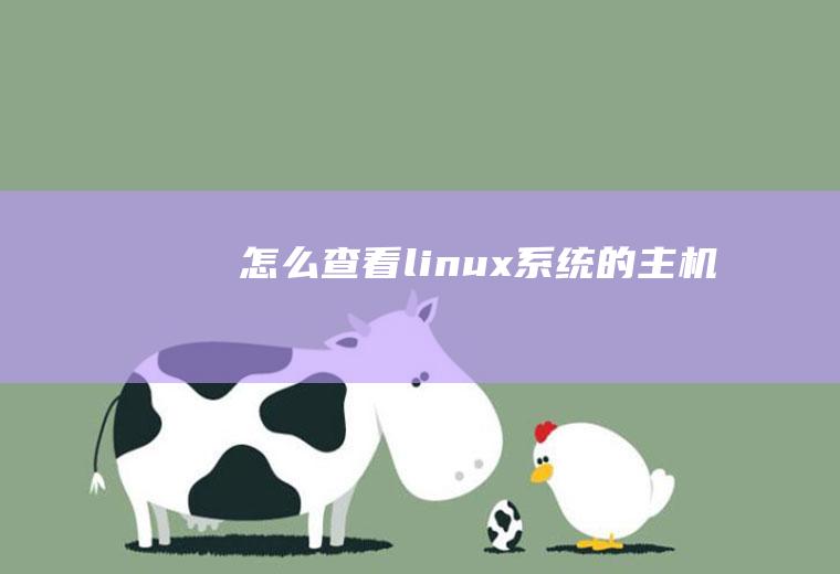 怎么查看linux系统的主机名