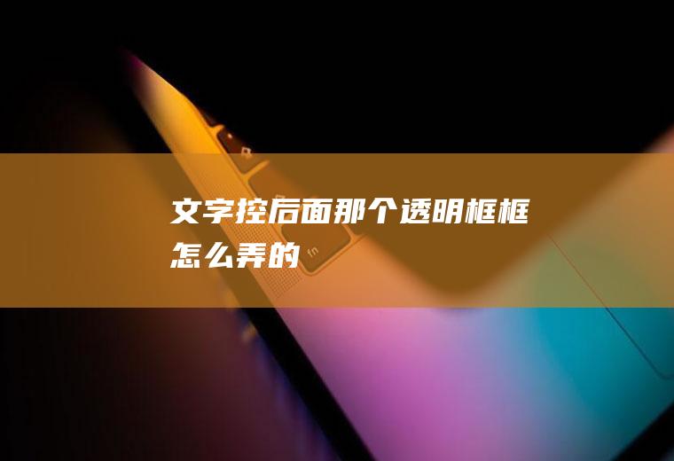 文字控后面那个透明框框怎么弄的