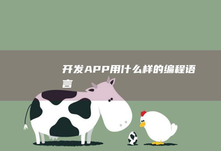 开发APP用什么样的编程语言