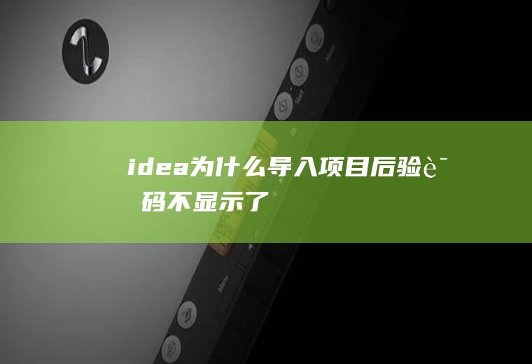 idea为什么导入项目后验证码不显示了