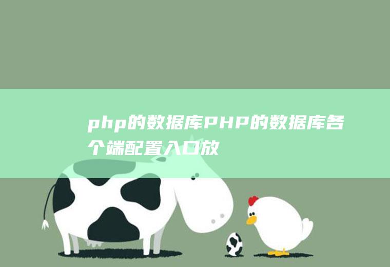 php的数据库PHP的数据库各个端配置入口放在一起