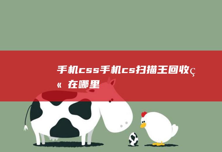 手机css手机cs扫描王回收站在哪里