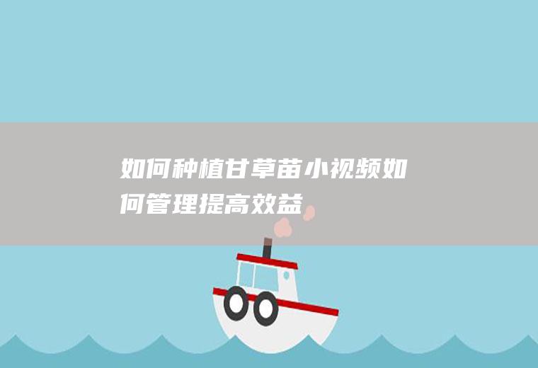 如何种植甘草苗小视频（如何管理提高效益）