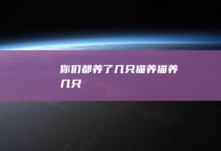你们都养了几只猫(养猫养几只)