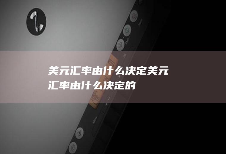 美元汇率由什么决定美元汇率由什么决定的