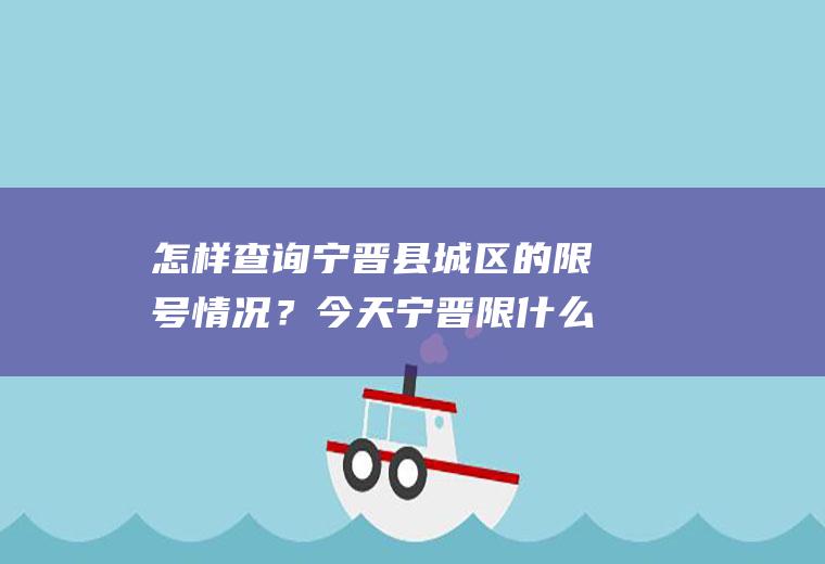 怎样查询宁晋县城区的限号情况？今天宁晋限什么号2019.1.29日？