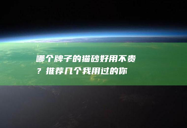 哪个牌子的猫砂好用不贵？推荐几个我用过的,你用过哪个牌子呢