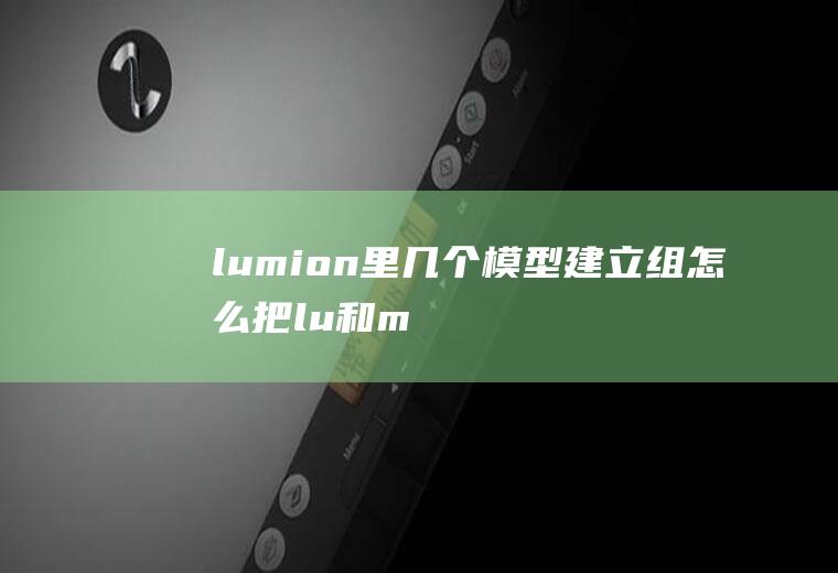 lumion里几个模型建立组,怎么把lu和mio都放进去？