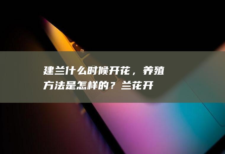 建兰什么时候开花，养殖方法是怎样的？,兰花开花期间怎么养护？