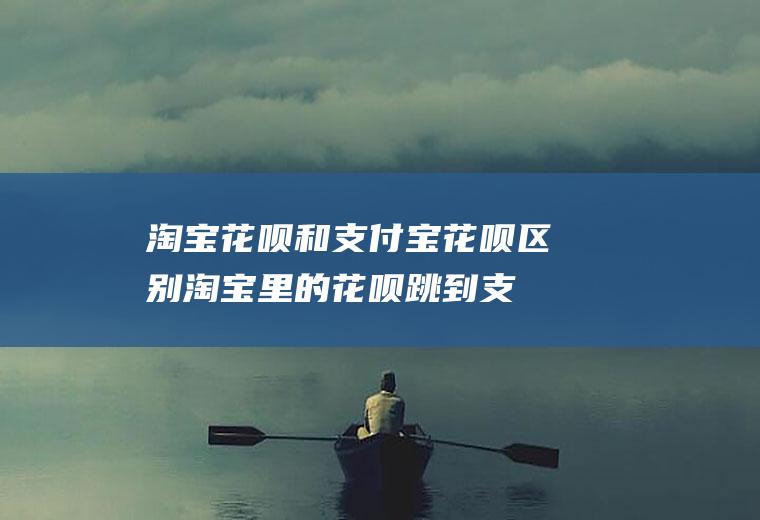 淘宝花呗和支付宝花呗区别,淘宝里的花呗跳到支付宝页面？