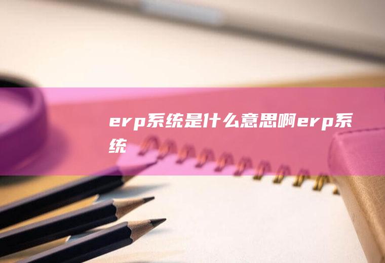 erp系统是什么意思啊(erp系统)