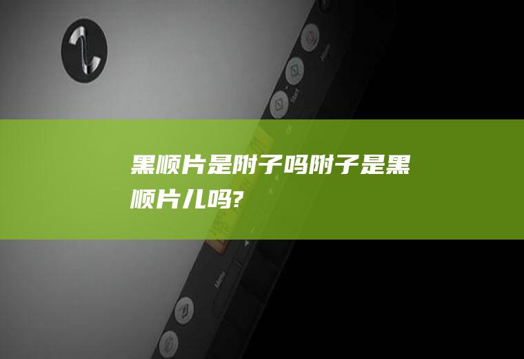 黑顺片是附子吗(附子是黑顺片儿吗?)