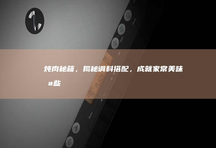 炖肉秘籍，揭秘调料搭配，成就家常美味_哪些