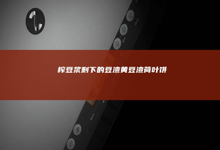 榨豆浆剩下的豆渣:黄豆渣荷叶饼