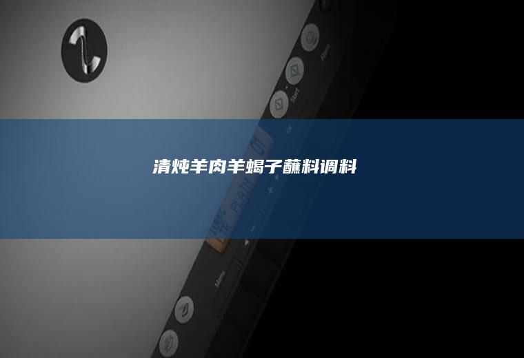 清炖羊肉羊蝎子蘸料调料