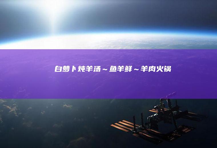 白萝卜炖羊汤～鱼羊鲜～羊肉火锅