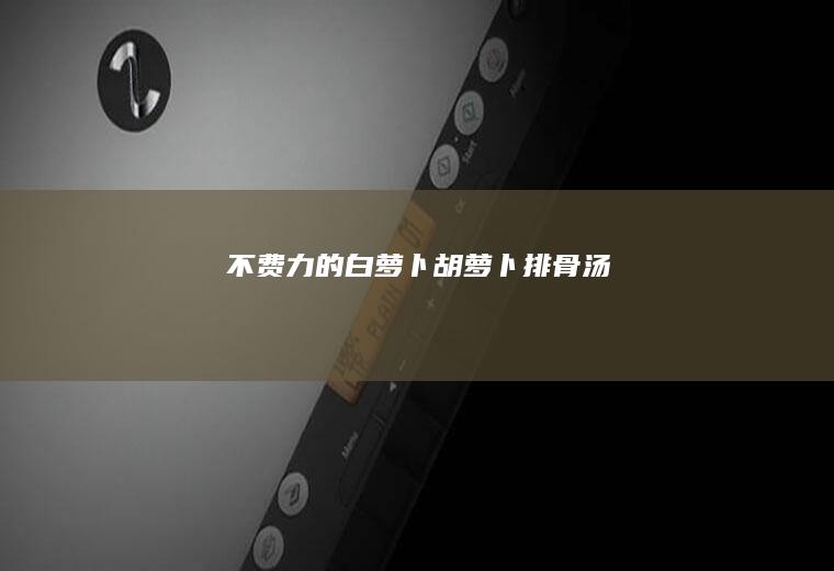 不费力的白萝卜胡萝卜排骨汤