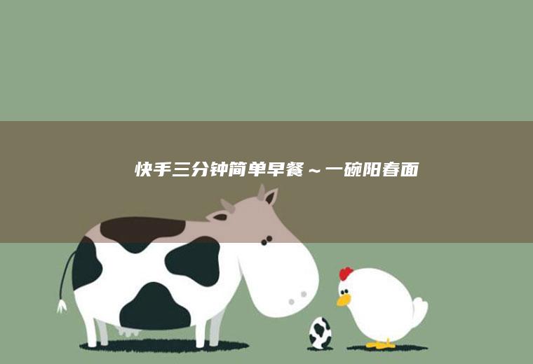 快手三分钟简单早餐～一碗阳春面